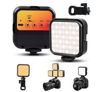 Journeyside Luce Video LED, Luce Video Light, Luce Video Led 1200mAh, Luce Led Portatile per Foto,3000K-5500K,62 perline per lampada LED, 3 Coldshoe, per Streaming Live, Microfilm(Con clip)