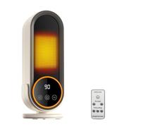 Journeyside Riscaldatore PTC 1200W, Termoventilatore Ceramica, Stufetta Elettrica con 2 Impostazioni Temp,Timer da 30/60/90Mins,Protezione da Ribaltamento, Riscaldatore Energetico per Ufficio e Camera