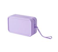 JOVAKIT Grande borsa rettangolare portatile in silicone per donne, borsa cosmetica quadrata impermeabile da viaggio, regalo per donne, chiusura a cerniera, custodia per trucco da toilette con manico