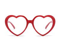 JOVAKIT Occhiali da sole a forma di cuore blu da donna, vintage, alla moda, con montatura a cuore rosso, occhiali da computer per prevenire il mal di testa