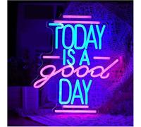 Jovarel Luce al neon Insegna al neon a LED OGGI È UNA BUONA GIORNATA per bar, camera da letto, festa, luce notturna 36×31,5 cm