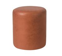 Joveco Moderno ottomano rotondo con morbida seduta imbottita, sgabello imbottito per trucco, soggiorno, camera da letto, casa, ufficio, arancione