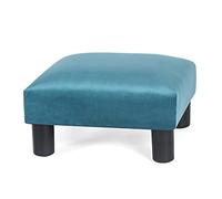 Joveco Poggiapiedi piccolo pouf imbottito morbido poggiapiedi con gambe in plastica antiscivolo, poggiapiedi per scrivania, divano, soggiorno, camera da letto, ufficio, blu