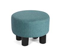 Joveco Pouf rotondo piccolo poggiapiedi sgabello per soggiorno o ufficio (blu)