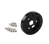 JOVERI Accessori for lo styling dell'auto Distanziale adattatore for mozzo volante in alluminio nero 6 fori Concessione 3 fori Adattatore per mozzo volante(Schwarz)