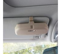 JOVERI Custodia for Occhiali Scatola portaoggetti for Occhiali da Sole, for Peugeot, 208 2008 3008 HRV, for Civic, CRV, for Accord, Portaocchiali da Sole per Auto(Single Buckle Beige)