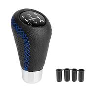 JOVERI For Superb, Pomello del cambio universale manuale in pelle con cuciture rosse, leva del cambio for auto, trasmissione manuale M8 M10 M11 M12 Pomello del cambio(Blue)