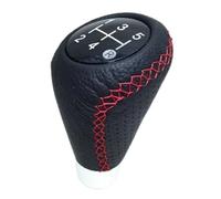 JOVERI For superbo, pomello del cambio universale in pelle for auto con leva del cambio manuale, linea nera/linea rossa Pomello del cambio(Rot)