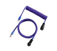 JOVERI LANO Personalizzato Paracord a Spirale Tastiera Meccanica Tipo C Dati Cavo a Molla GX16 Aviator Coil Spiral USB C Gaming Cavo a Spirale Cavo del portellone Posteriore(Purple Blue)