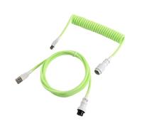 JOVERI LANO Personalizzato Paracord a Spirale Tastiera Meccanica Tipo C Dati Cavo a Molla GX16 Aviator Coil Spiral USB C Gaming Cavo a Spirale Cavo del portellone Posteriore(Green White)
