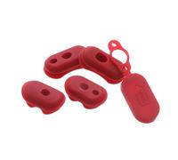JOVERI Monopattino elettrico M365 1 Kit in silicone da cinque pezzi/Cavo in silicone rosso + tappo copriporta di ricarica Spina in silicone per batteria Cae(Red Silicone 5-piece Set)