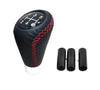 JOVERI Pomello leva cambio universale in pelle for Superb, cambio manuale for auto, for Fiat, 500 Pomello del cambio(Schwarz)