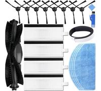 JOVERI Ricambi accessori di ricambio for Tikom G8000/G8000 Pro, for Laresar Evol 3, for Honiture G20/G20 Pro Robot Aspirapolvere Spazzola per aspirapolvere robot(BLACK 17pcs)
