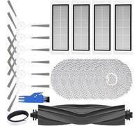 JOVERI Ricambi for aspirapolvere robot Dreame L20 Ultra, kit di accessori: 1 spazzola principale, 6 spazzole laterali, 4 filtri HEPA, 6 panni for mocio. Spazzola per aspirapolvere robot(BLACK Main)