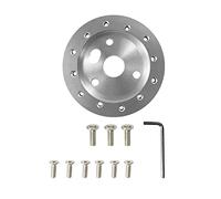 JOVERI Volante da 1/2 pollice nero argento for garantire un adattatore a 3 fori Mozzo ruota da 0,5 pollici Adattatore for volante universale a 6 fori Boss Adattatore per mozzo volante(Silver)