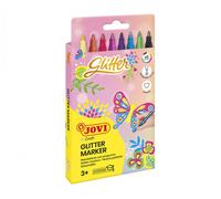 Jovi- Fasermaler 8 pennarelli Glitter Colori Assortiti, Cartoni Animati, Multicolore, Unica, 1608G
