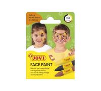 Jovi - 3 bastoncini per trucco viso animale, colore giallo, marrone e nero, per carnevale o halloween, ipoallergenico (175AN)