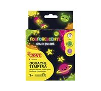 Jovi 504 Scatola con 4 barattoli di Tempera Fosforescente, 55 ml, Assortiti