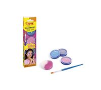 Jovi Bambini Fantasy, Confezione da 3 vasetti da 8 ml, Crema, Colori Rosa, Azzurro e Argento, Include spugnetta per Il Trucco e Pennello Piatto (174FA)