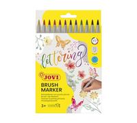 Jovi - BRUSH MARKER - Pennarelli Lettering con punta pennello, astuccio con 12 colori (1312)