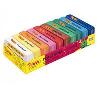 Jovi Confezione da 10 Compresse di Plastilina 50gr - 100% Vegetale - Molto Modellabile - Non Secca - Colori Miscelabili - Colori Assortiti