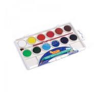 Jovi Confezione da 12 acquerelli in compresse + pennello - Brillanti - Facilmente miscelabili - Colori assortiti