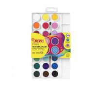 Jovi Confezione da 24 acquerelli in compresse + pennello - Brillanti - Facilmente miscelabili - Colori assortiti