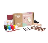 Jovi - DIY Air Dry Magnets - Kit artigianale per realizzare MAGNETI con argilla bianca essiccata all'aria + vernici e strumenti (2702)
