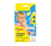 Jovi - Finger Paint, Pittura per dita, Confezione da 6 vasetti da 35 ml, Colori pastello, 100% lavabile, A base di ingredienti naturali, Senza glutine (540P)