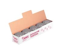 Jovi - Guazzo Liquido, Confezione da 5 vasetti da 35 ml, Colore Argento, Vernice a Base di ingredienti Naturali, Facile da Lavare, Senza glutine, Ideale per la Scuola (50337)