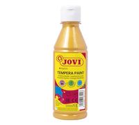 Jovi - Guazzo Liquido, flacone da 250 ml, Colore Oro, Vernice a Base di ingredienti Naturali, Facile da Lavare, Senza glutine, Ideale per la Scuola (50238)