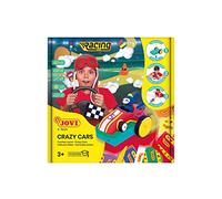 Jovi Tech Crazy Cars Set Pasta modellabile per bambini Da corsa 2 x 15 g-6 x 50 g