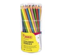 Jovi - Matite colorate senza legno, Astuccio da 84 matite triangolari senza legno, Colori vivi e intensi, Ideale per disegnare e colorare, Punta resistente, Senza glutine (734/84)