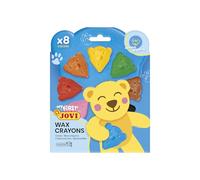 Jovi - MY FIRST CRAYON, Confezione da 8 pastelli triangolari a forma di orsetto, colori assortiti, super resistenti, a prova di sbavature (948)