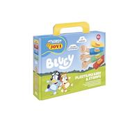 Jovi - My First, kit di modellazione con Bluey, include 4 barrette da 38 g e 3 timbri in legno con i numeri 1, 2 e 3, senza glutine, non secca, per bambini dai 12 mesi in su