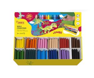 JOVI - Pack 300 cere leggere multicolore, pastelli per bambini, 12 colori | Facili da temperare, non macchiano, non odorano, non si rompono se cadono