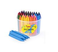 Jovi - Pastelli a Cera Jumbo Easy Grip, Barattolo da 72 Cere triangolari, Colori Assortiti, Super Resistenti e ad Alte Prestazioni, Senza glutine (973/72)