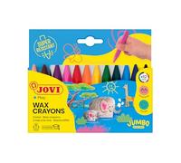Jovi - Pastelli a cera Jumbo Easy Grip, Confezione da 12 cere triangolari