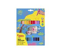 Jovi - Pastelli a Cera Jumbo Easy Grip, Confezione da 24 Cere triangolari, Colori Assortiti, Super Resistenti e ad Alte Prestazioni, Senza glutine (973/24)