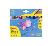 Jovi - Pastelli a Cera Large Easy Grip, Confezione da 24 Cere, Colori Assortiti, Alte Prestazioni, Ideale per i Bambini, Senza glutine (924)