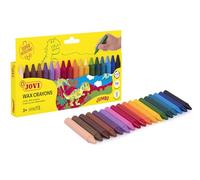 Jovi - Pastelli a cera Rotondi, Confezione da 18 Cere, Colori Assortiti, Tratto liscio e uniforme, Resistenti e ad alte prestazioni, Senza Glutine
