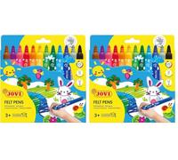 JOVI - Pennarelli Maxi, Scatola da 12 pennarelli, Colori Assortiti, Punta Molto Forte e Resistente (1712) (Confezione da 2)