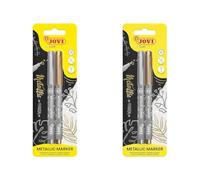 JOVI - Pennarelli Metallic, Scatola di 2 pennarelli, Colori Argento e Oro con Effetto Metallico, Punta Molto Forte e Resistente (1602M) (Confezione da 2)