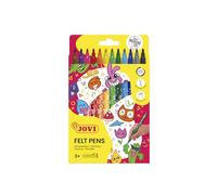 Jovi - Pennarelli, Scatola da 12 pennarelli, Colori Assortiti, Punta Molto Forte e Resistente (1612)