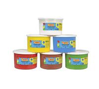 Jovi - Pittura per dita, Pittura per dita, Scatola da 6 barattoli da 500 ml, Colori assortiti, A base di ingredienti naturali, Senza glutine (561/6)