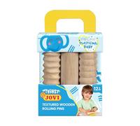 Jovi Plastilina Baby 3 Rulli in legno, design diversi, strumenti di modellazione per bambini dai 12 mesi (379/3RP)