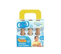 Jovi Plastilina Baby - 3 timbri in legno, design diversi, strumenti di modellazione per bambini dai 12 mesi (379/3WS)