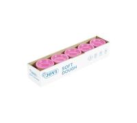 Jovi - Plastilina Morbida, Soft Dough BLANDIVER, Scatola con 5 vasetti da 110g, Colore Rosa, Ideale per l'iniziazione al Mondo della modellazione (45008)
