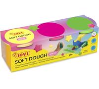 Jovi - Plastilina morbida, Soft Dough, Scatola con 3 vasetti da 110 g, Neon | Ideale per l'iniziazione al mondo della modellazione