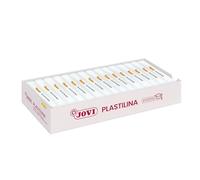 Jovi - PLASTILINA, Pasta da modellare a base vegetale, 15 x 150 grammi, Colore bianco, Grande plasticità, Senza glutine, Ideale per bambini a partire dai 2 anni (7101)